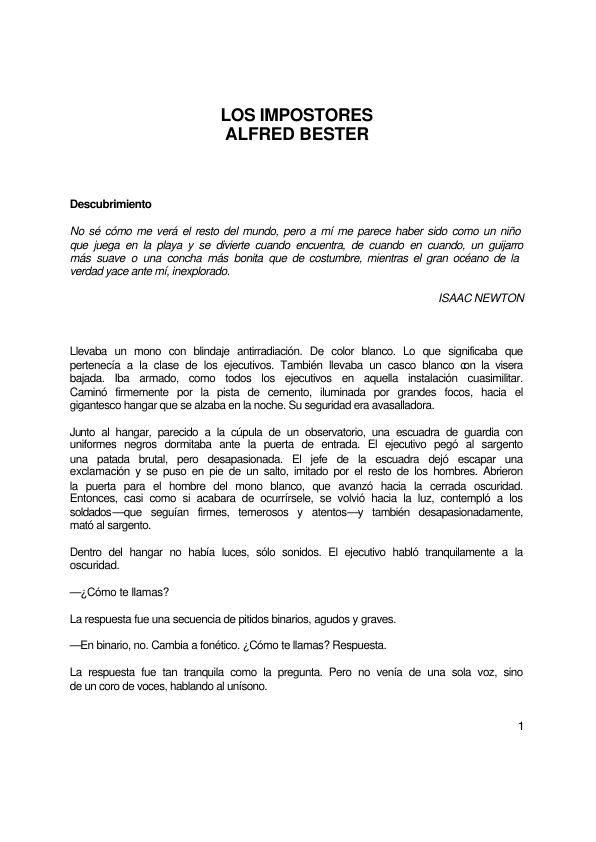 Portada de Alfred Bester - Los impostores.PDF